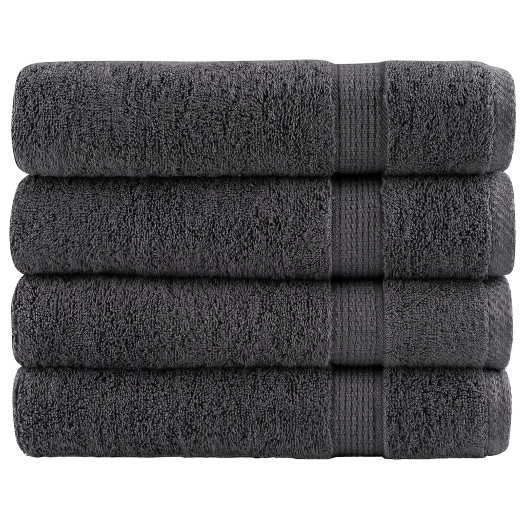 4 db prémium fürdőlepedő SOLUND antracitszürke 100 x 150 cm 600 g/m²