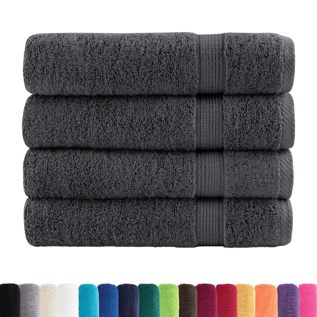4 db prémium fürdőlepedő SOLUND antracitszürke 100 x 150 cm 600 g/m²