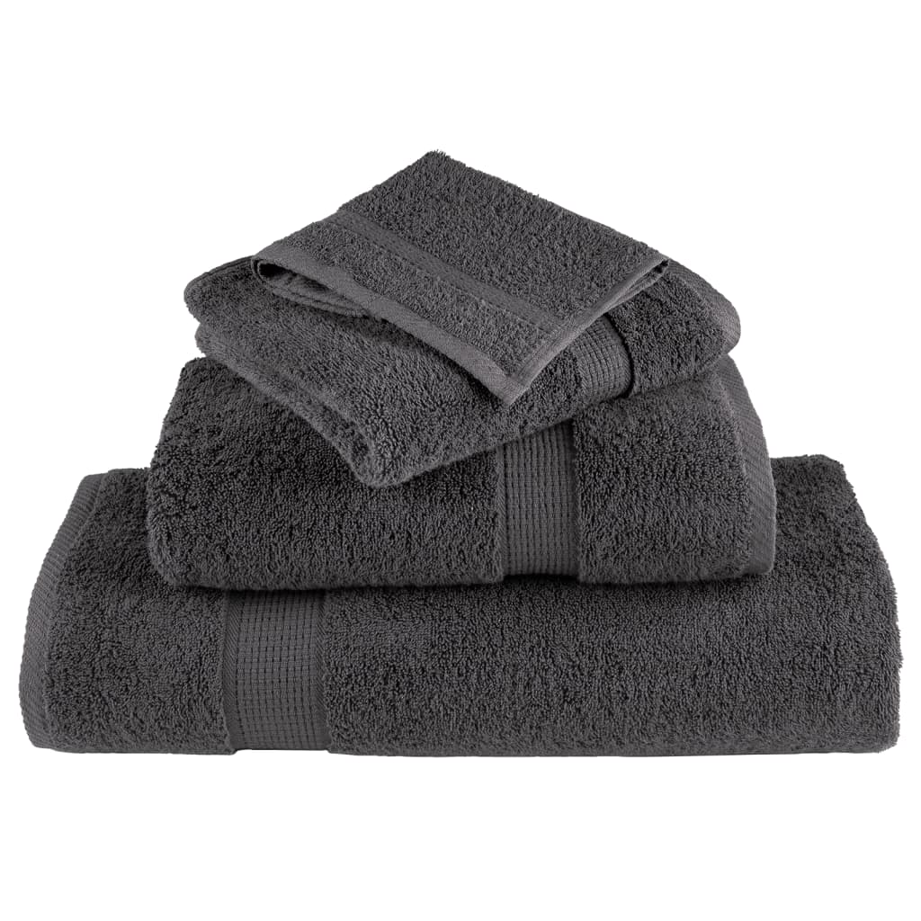 4 db prémium fürdőlepedő SOLUND antracitszürke 100 x 150 cm 600 g/m²