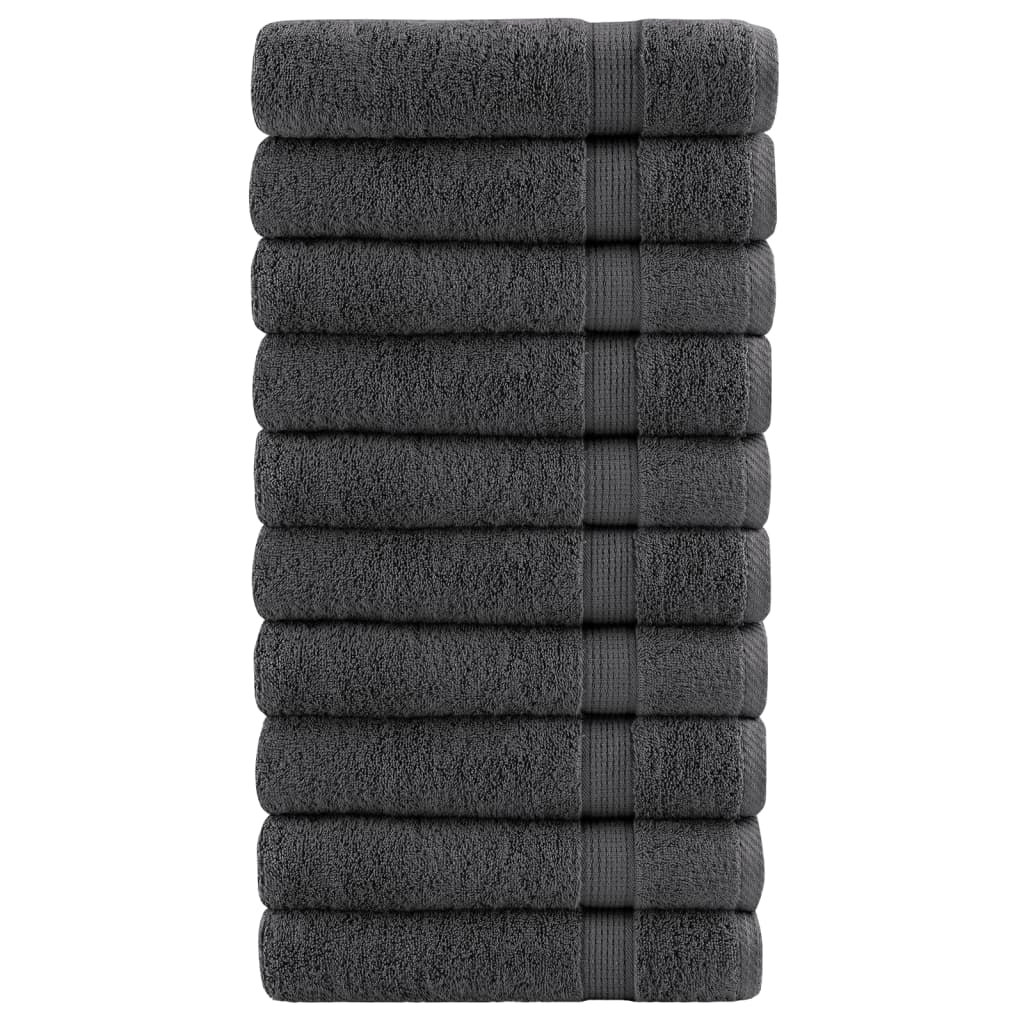 prémium fürdőlepedők SOLUND 10 db antracitszürke 100 x 150 cm 600 g/m²