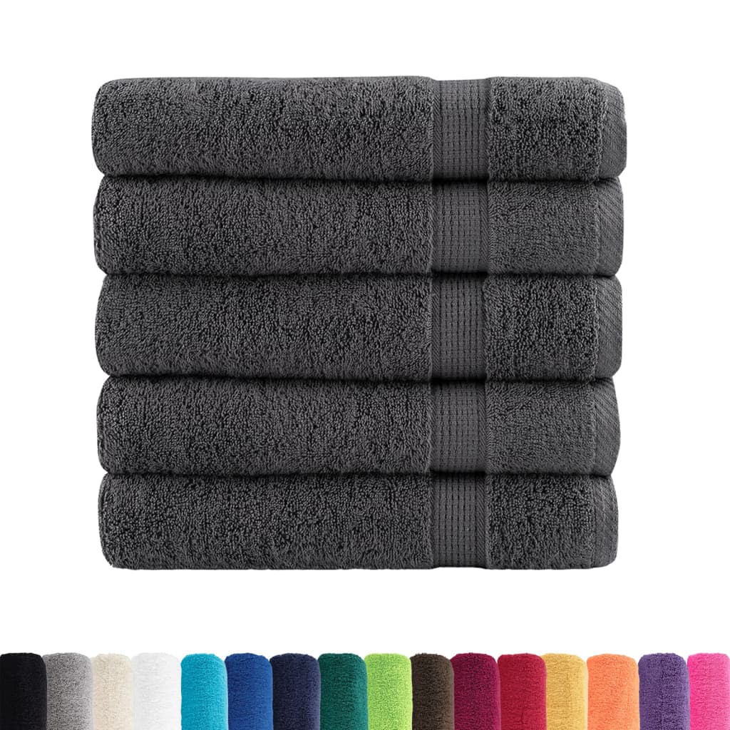 prémium fürdőlepedők SOLUND 50 db antracitszürke 100 x 150 cm 600 g/m²