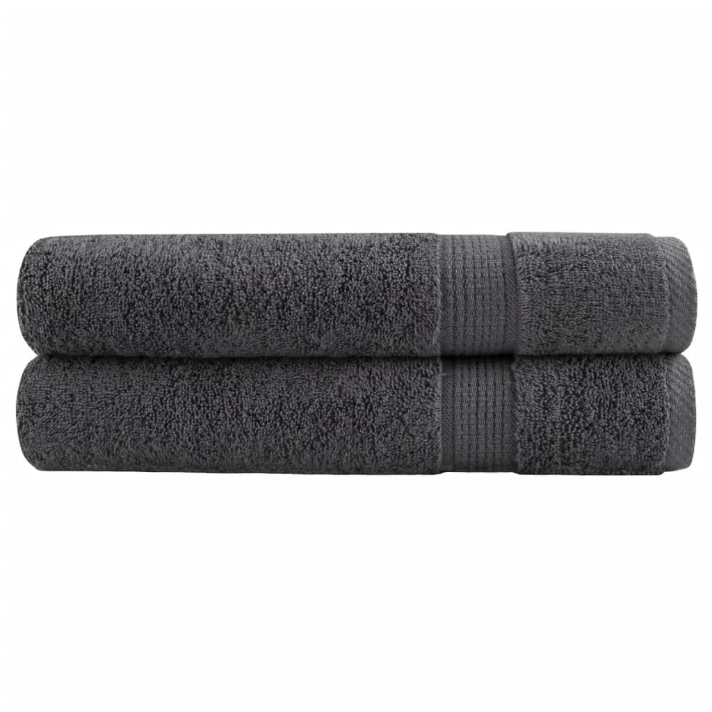 prémium szaunatörölköző SOLUND 2 db antracitszürke 80x200 cm 600 g/m²