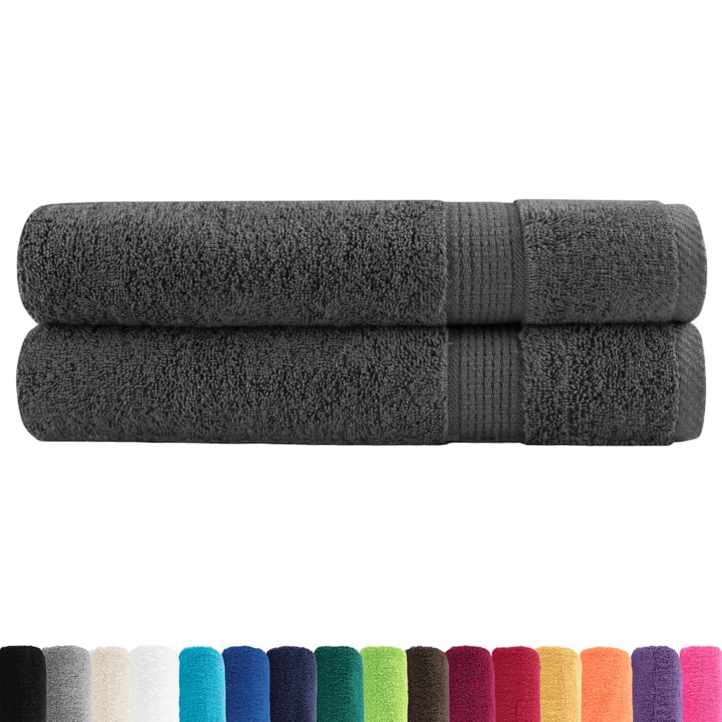 prémium szaunatörölköző SOLUND 2 db antracitszürke 80x200 cm 600 g/m²