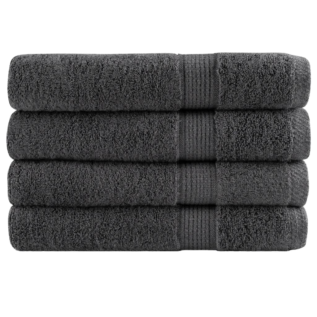 4 db prémium szaunatörölköző SOLUND antracitszürke 80x200 cm 600 g/m²
