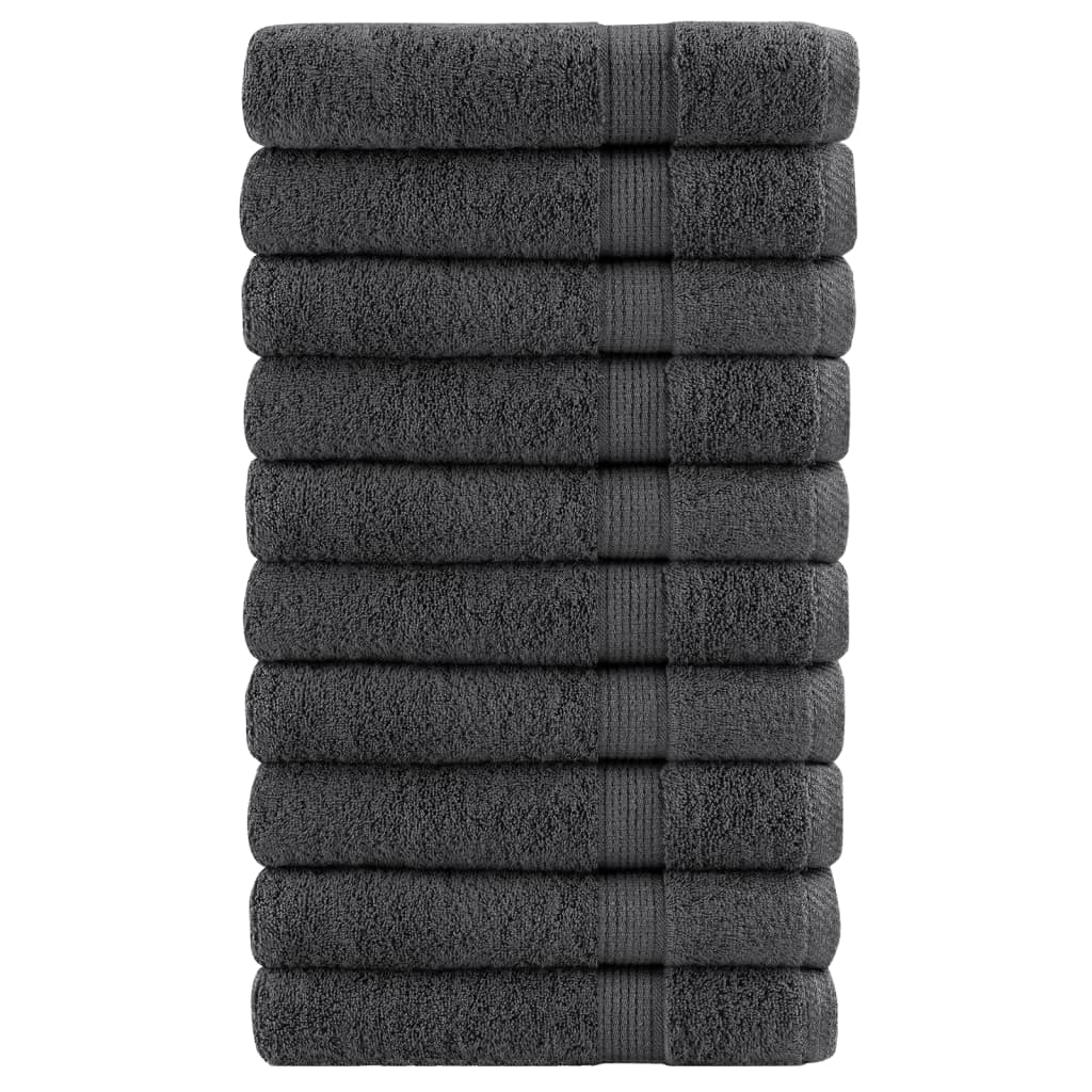 prémium szaunatörölközők SOLUND 10 db antracitszürke 80x200 cm 600 g/m²