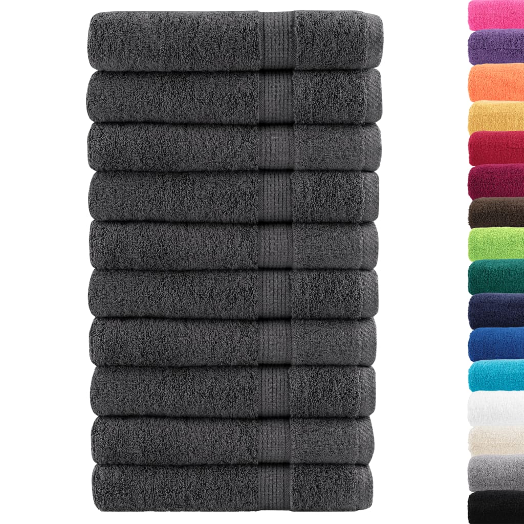 prémium szaunatörölközők SOLUND 10 db antracitszürke 80x200 cm 600 g/m²