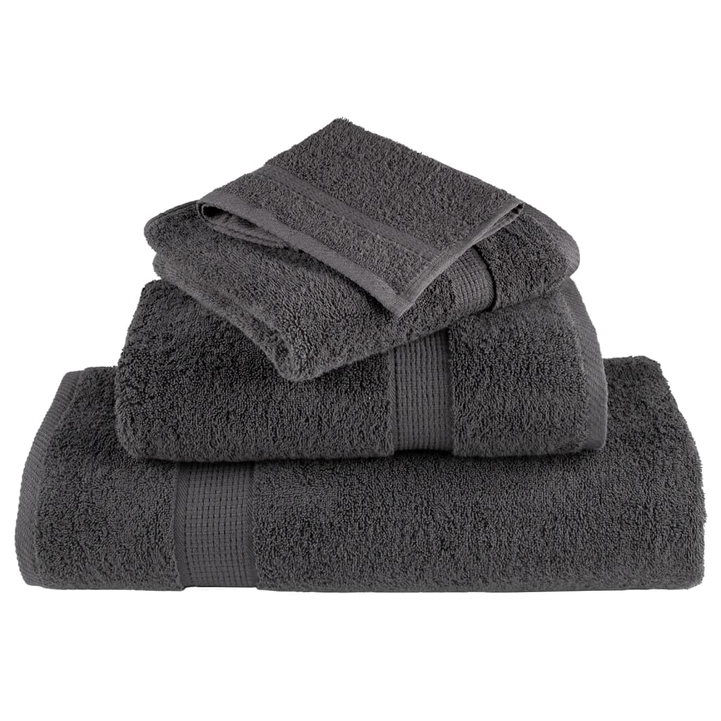 prémium szaunatörölközők SOLUND 10 db antracitszürke 80x200 cm 600 g/m²