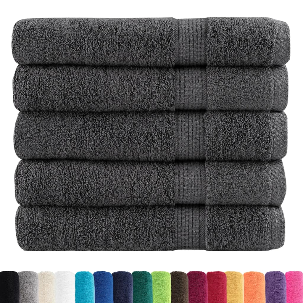 prémium szaunatörölközők SOLUND 50 db antracitszürke 80x200 cm 600 g/m²