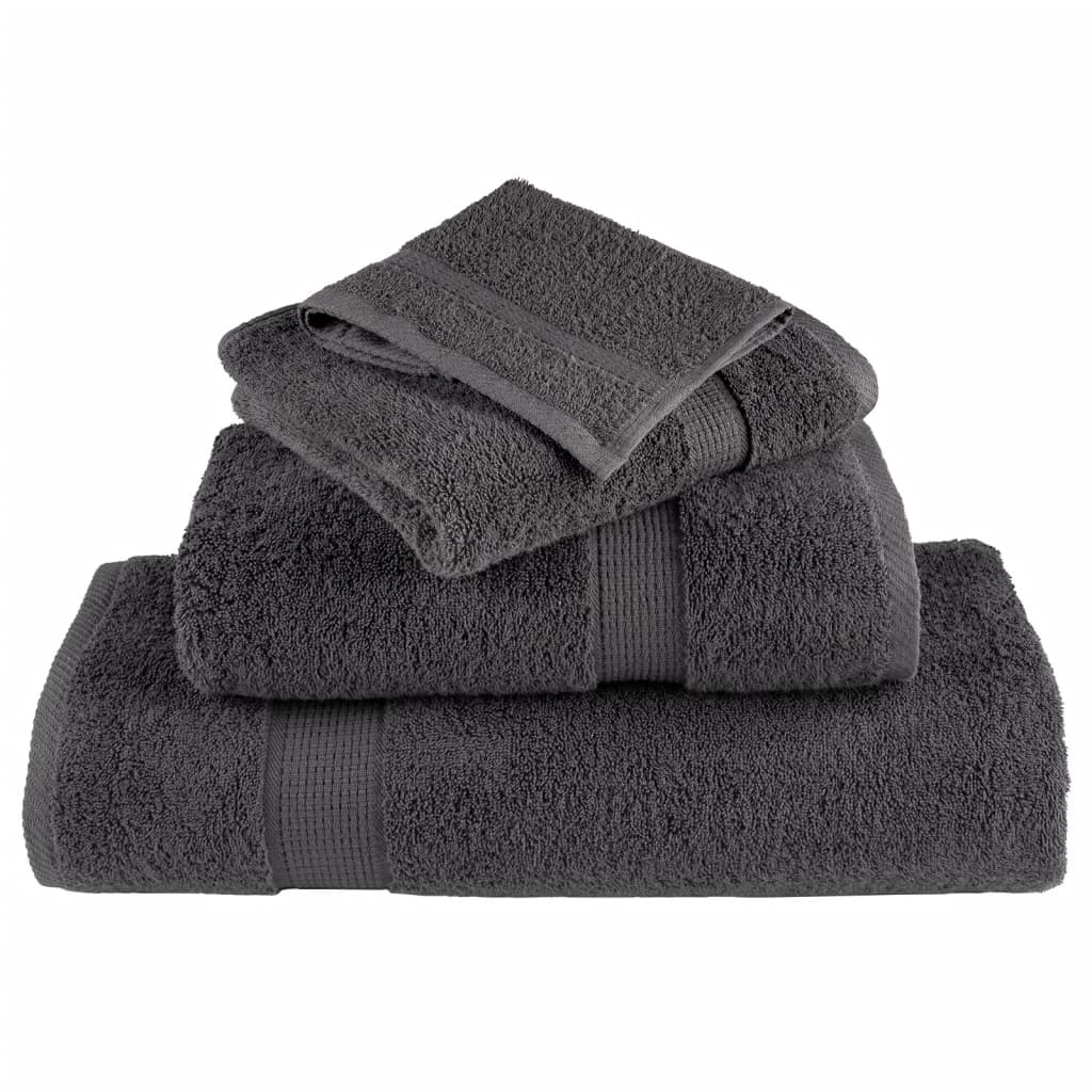 prémium szaunatörölközők SOLUND 50 db antracitszürke 80x200 cm 600 g/m²
