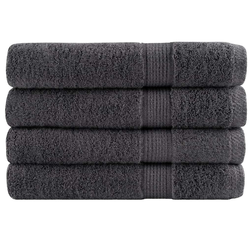 4 db prémium SOLUND törölköző antracitszürke 100 x 200 cm 600 g/m²