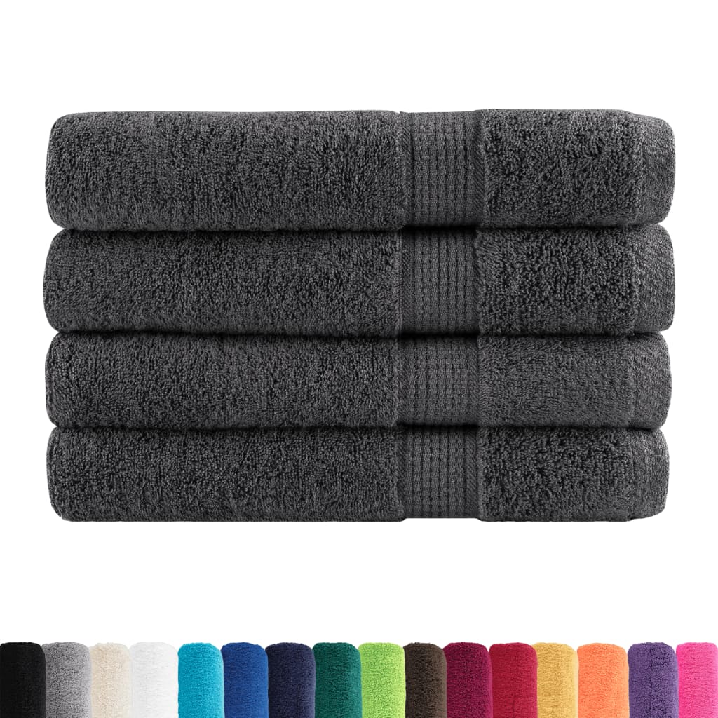 4 db prémium SOLUND törölköző antracitszürke 100 x 200 cm 600 g/m²