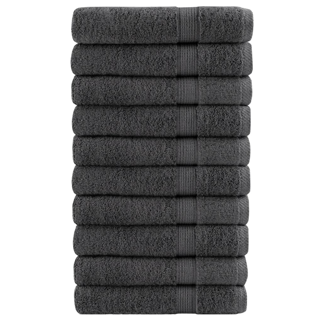 10 db prémium SOLUND törölköző antracitszürke 100 x 200 cm 600 g/m²