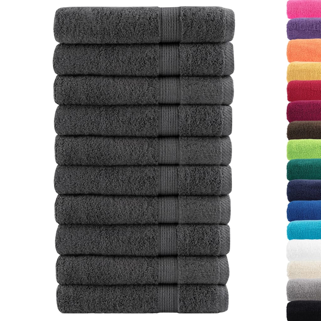 10 db prémium SOLUND törölköző antracitszürke 100 x 200 cm 600 g/m²