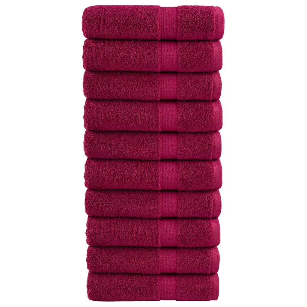 prémium kéztörlő SOLUND 10 db bordó 50 x 100 cm 600 g/m²
