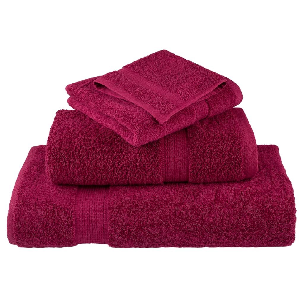 Premium zuhanytörölközők SOLUND 10 db Bordeaux 70x140 cm 600 gsm