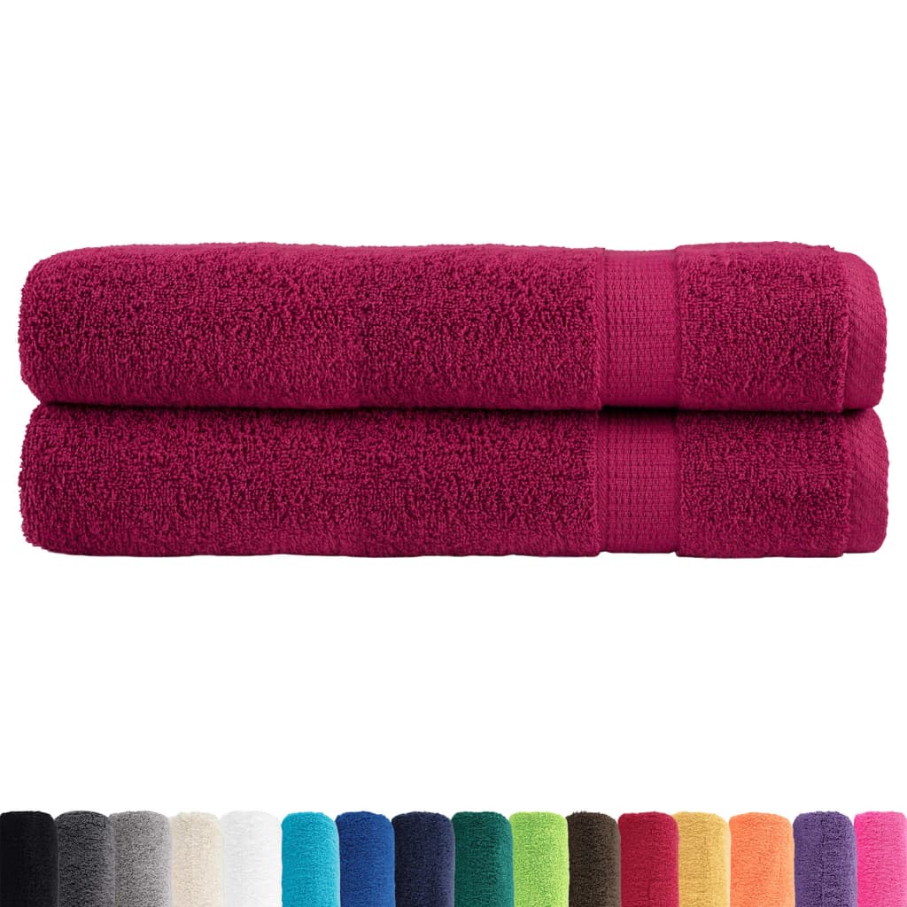 2 db prémium SOLUND törölköző bordó 100 x 200 cm 600 g/m²