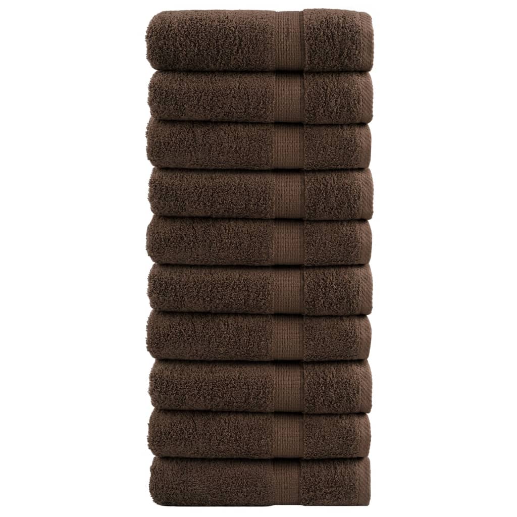 prémium zuhanytörölköző SOLUND 10 db barna 70 x 140 cm 600 g/m²