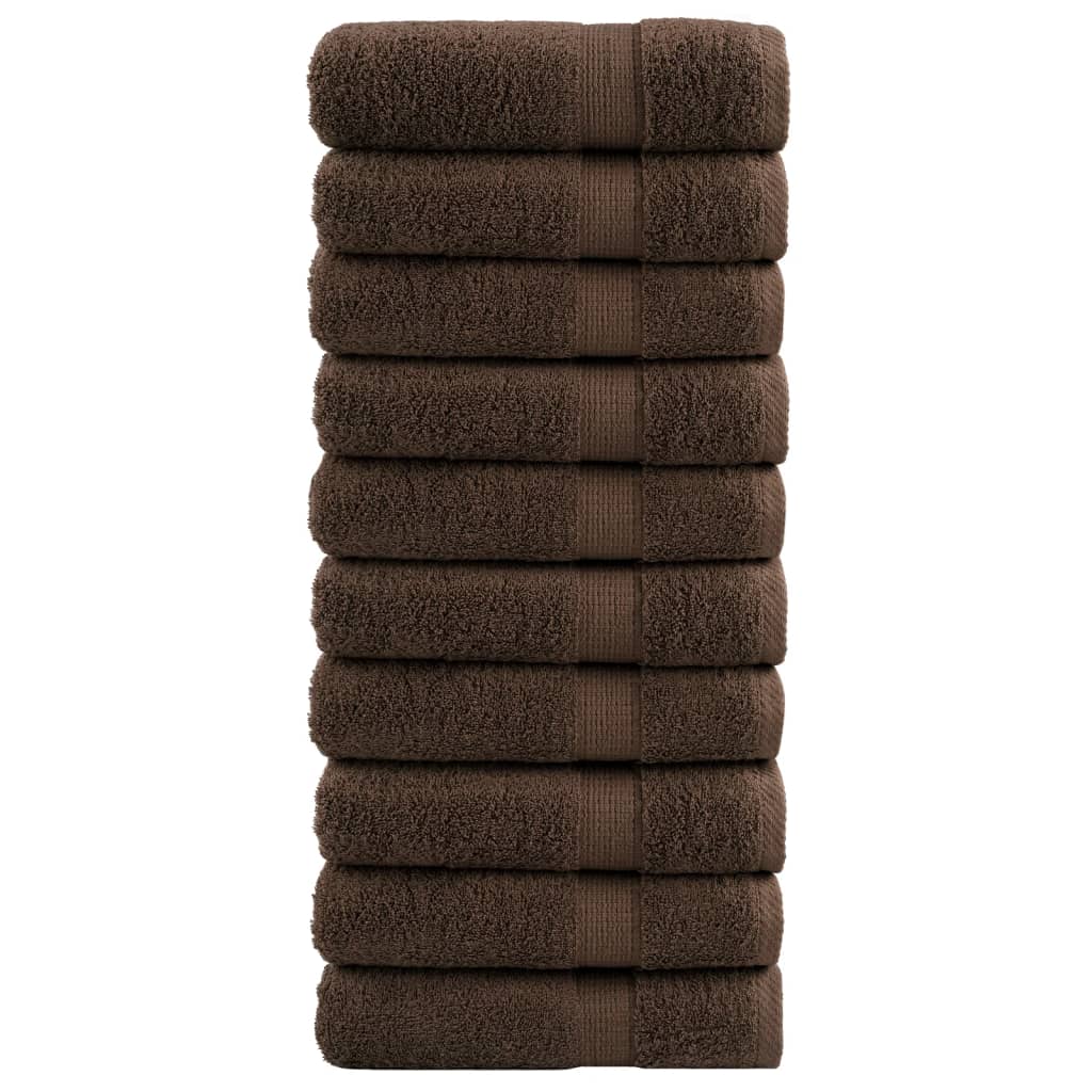prémium fürdőlepedők SOLUND 10 db barna 100 x 150 cm 600 g/m²