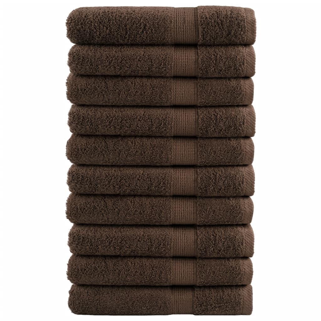 prémium szaunatörölközők SOLUND 10 db barna 80 x 200 cm 600 g/m²