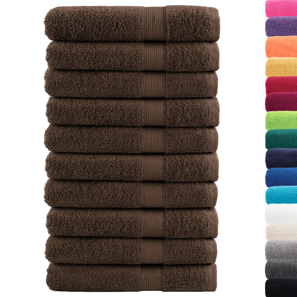 10 db prémium törölköző SOLUND barna 100 x 200 cm 600 g/m²