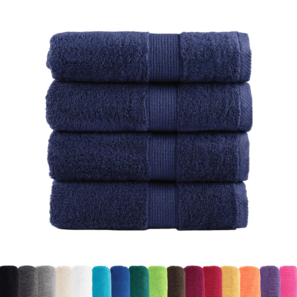 4 db prémium SOLUND mosdótörölköző sötétkék 30 x 30 cm 600 g/m²