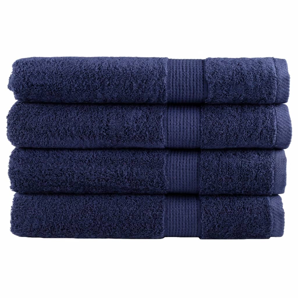 4 db prémium SOLUND törölköző sötétkék 100 x 200 cm 600 g/m²