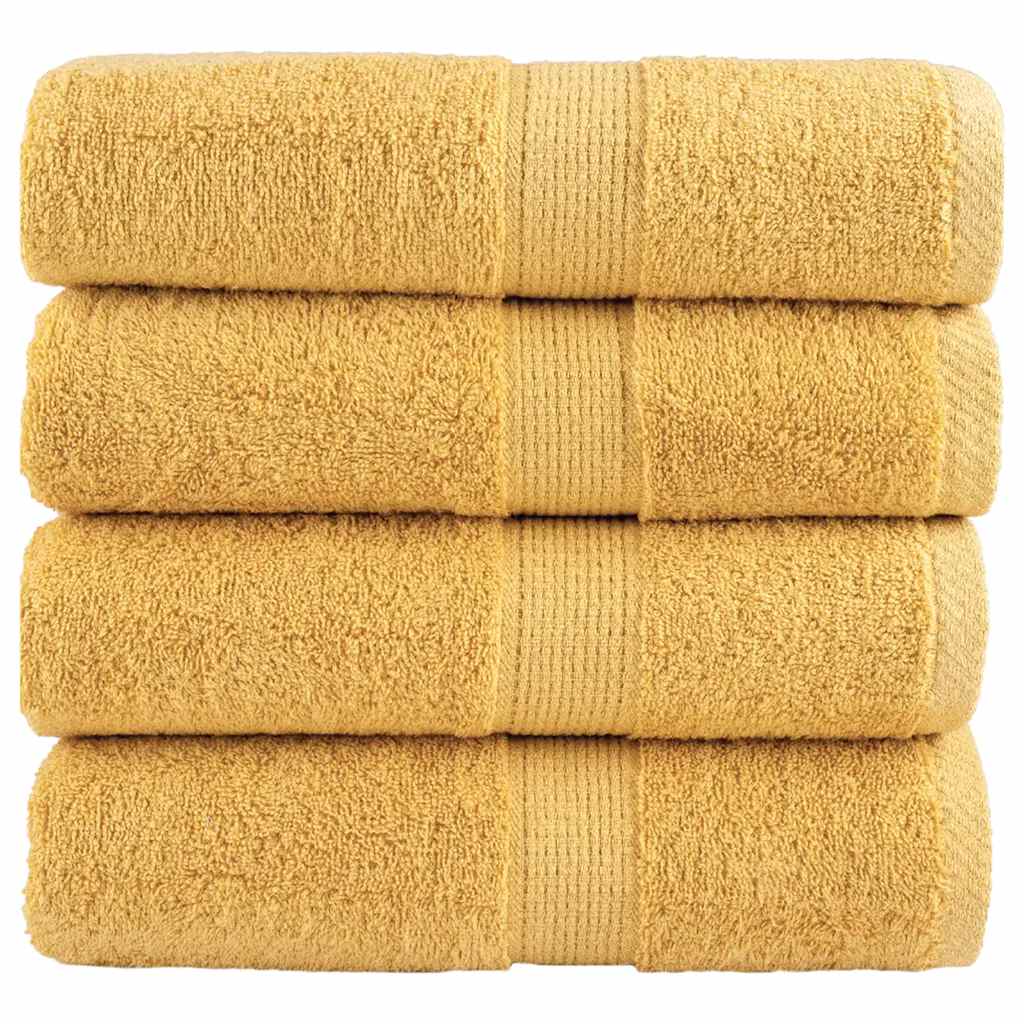 4 db prémium SOLUND mosdótörölköző arany 30 x 30 cm 600 g/m²