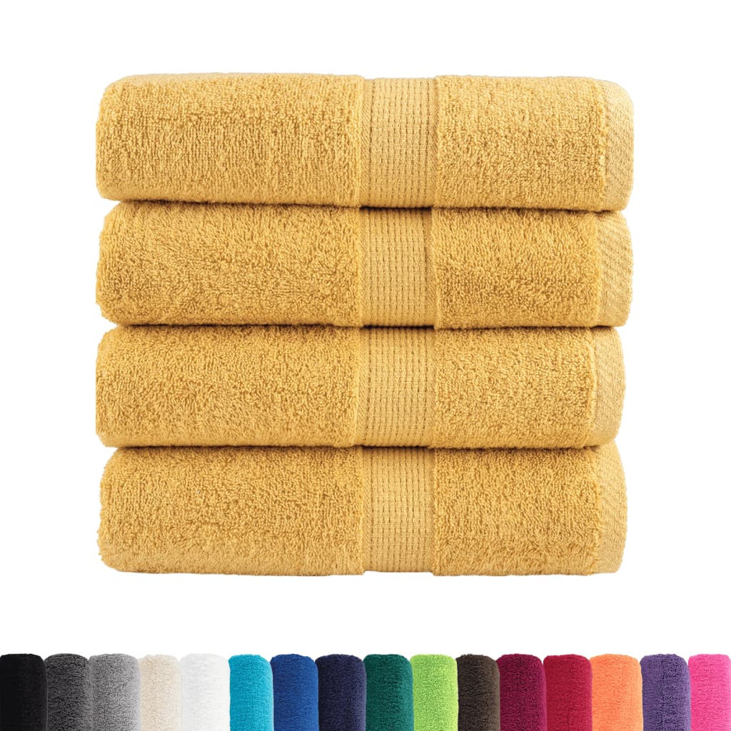 4 db prémium vendégtörölköző SOLUND arany színben 30 x 50 cm 600 g/m²