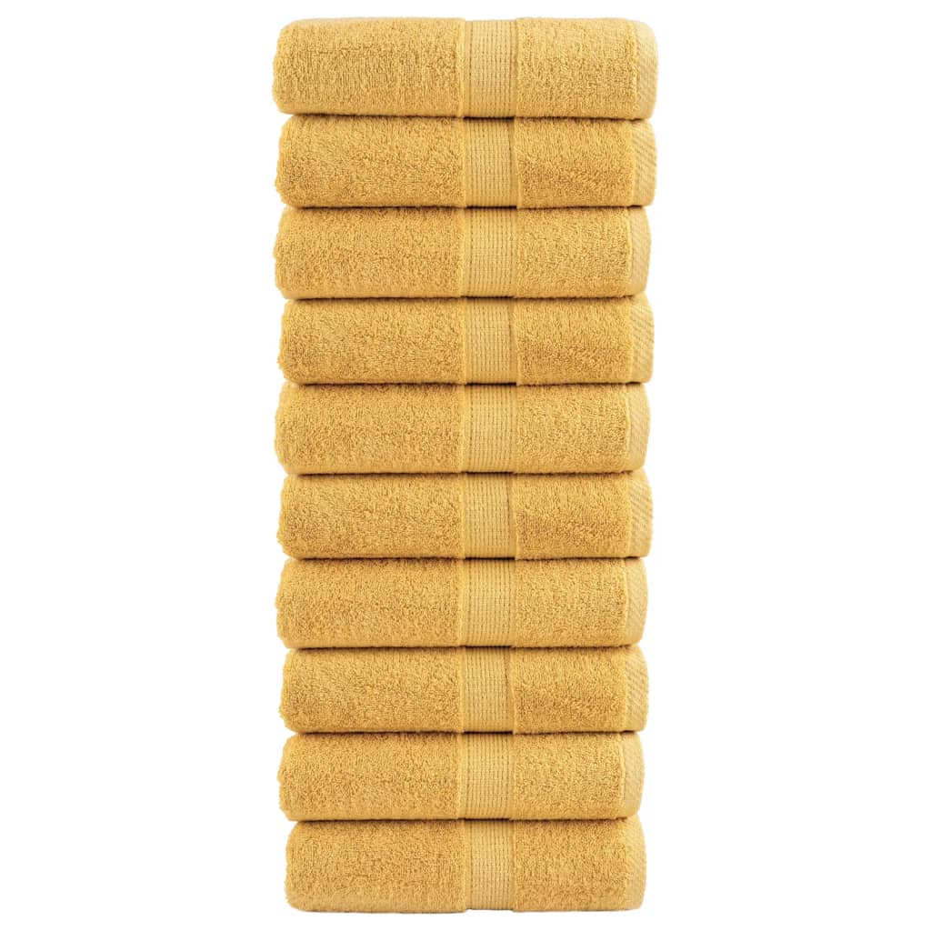 10 db prémium vendégtörölköző SOLUND arany színben 30 x 50 cm 600 g/m²