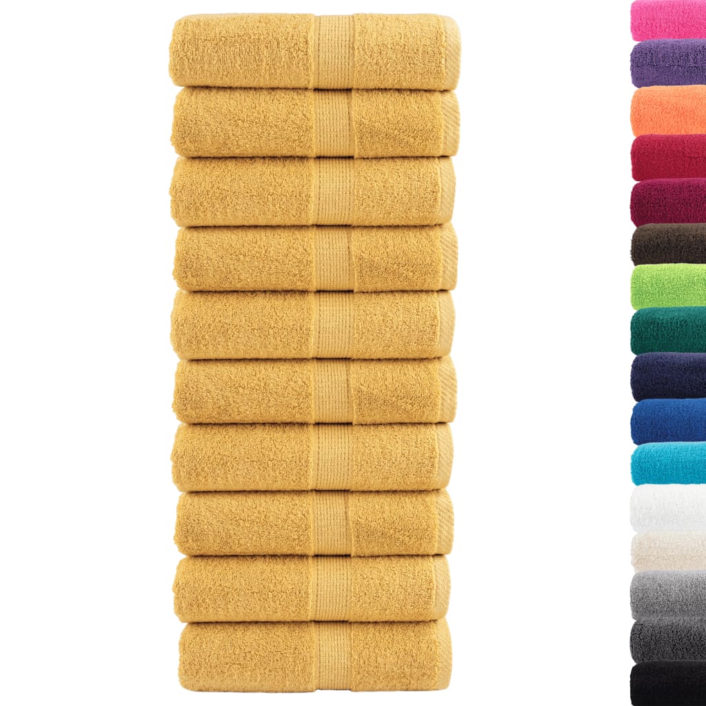 10 db prémium vendégtörölköző SOLUND arany színben 30 x 50 cm 600 g/m²