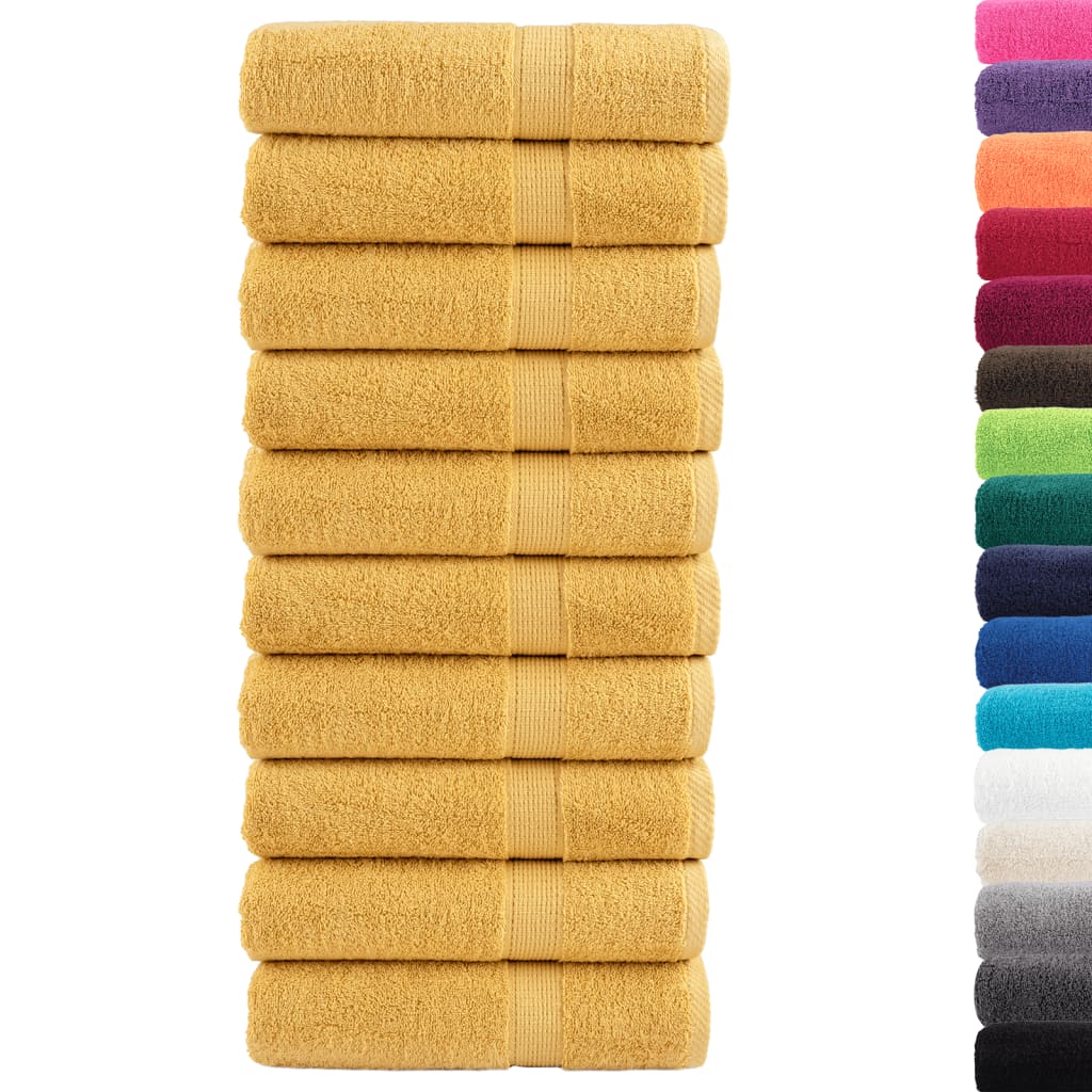 10 db prémium SOLUND fürdőlepedő arany 100 x 150 cm 600 g/m²