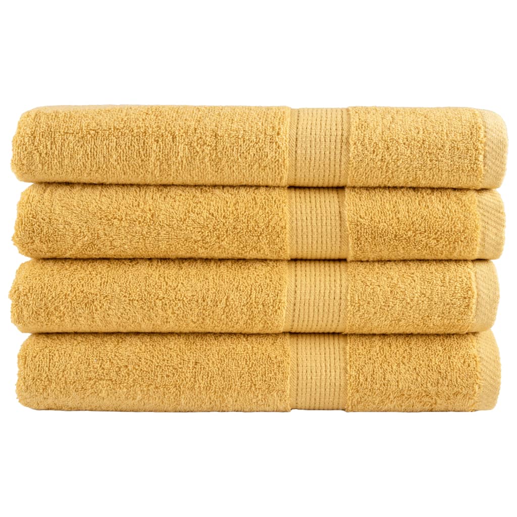 4 db prémium SOLUND törölköző arany 100 x 200 cm 600 g/m²