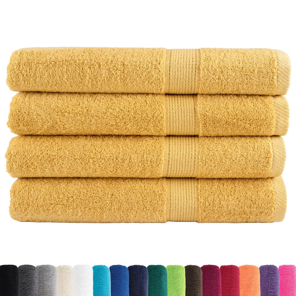 4 db prémium SOLUND törölköző arany 100 x 200 cm 600 g/m²