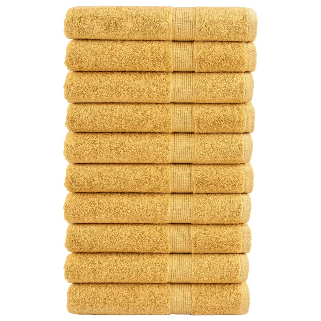 10 db prémium SOLUND törölköző arany 100 x 200 cm 600 g/m²
