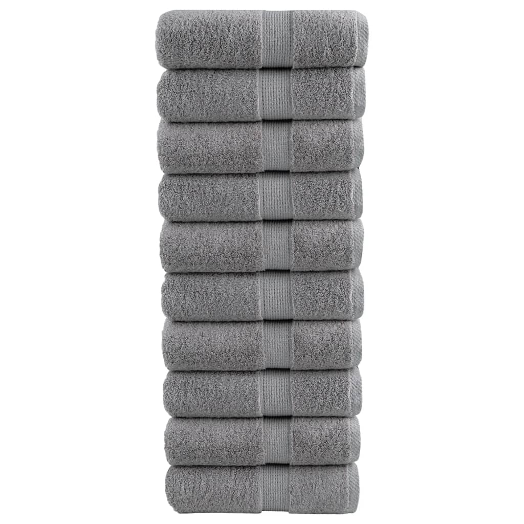 10 db prémium SOLUND mosdótörölköző szürke 30 x 30 cm 600 g/m²