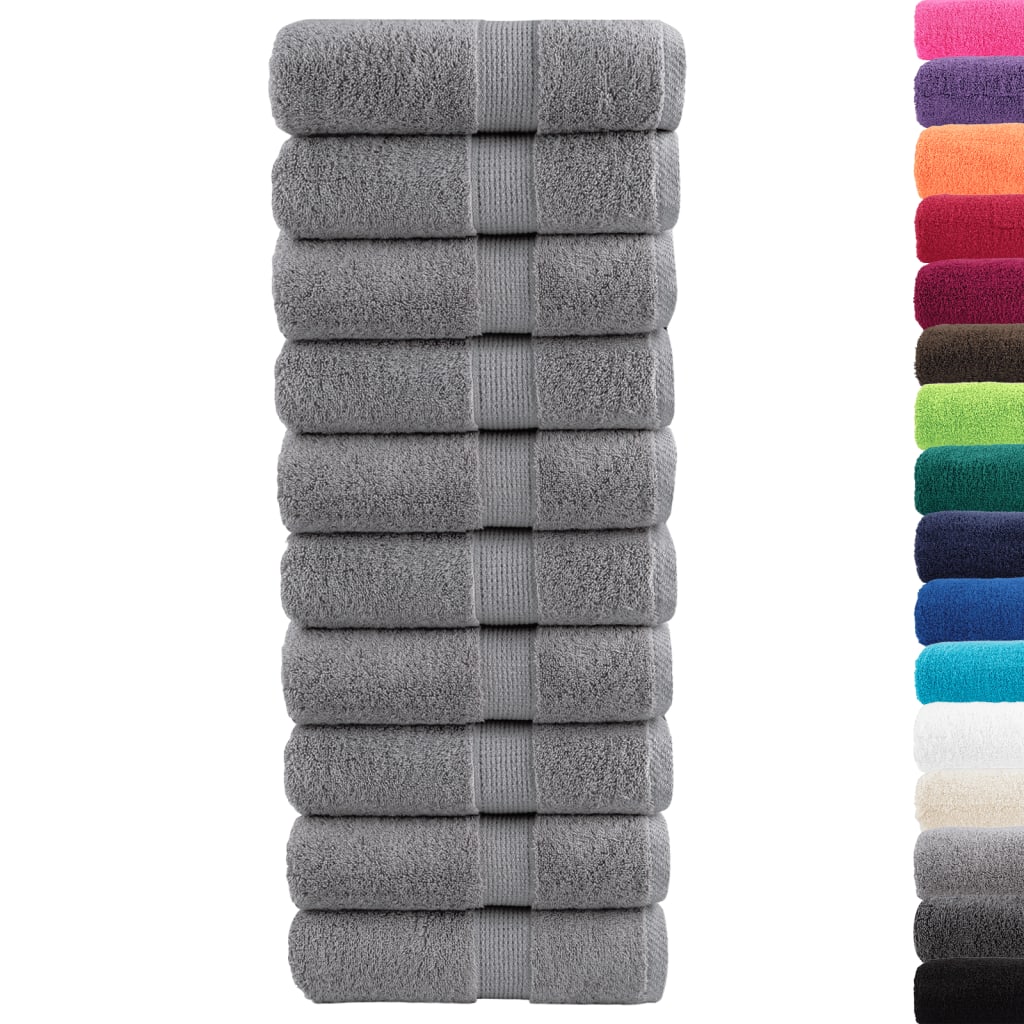 10 db prémium SOLUND mosdótörölköző szürke 30 x 30 cm 600 g/m²
