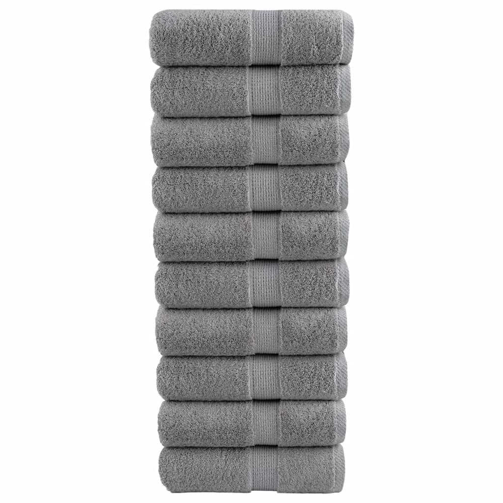 10 db prémium vendégtörölköző SOLUND szürke 30 x 50 cm 600 g/m²