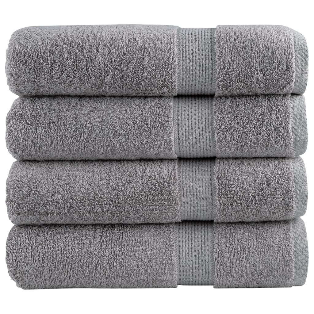 4 db prémium SOLUND kéztörlő szürke 50 x 100 cm 600 g/m²