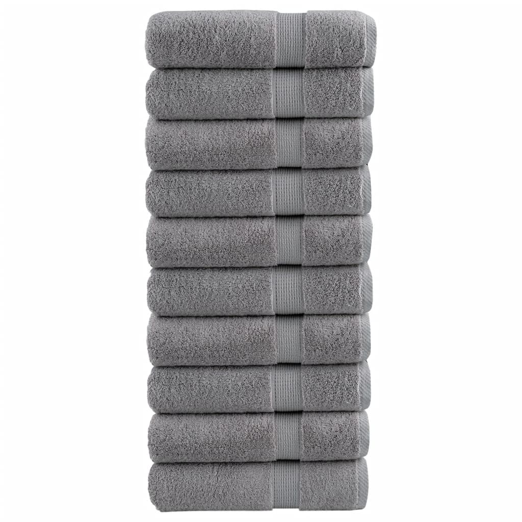 10 db prémium fürdőlepedő SOLUND szürke 70 x 140 cm 600 g/m²