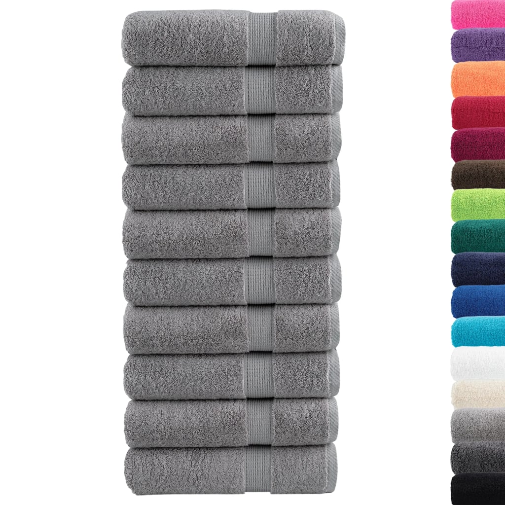 10 db prémium fürdőlepedő SOLUND szürke 70 x 140 cm 600 g/m²