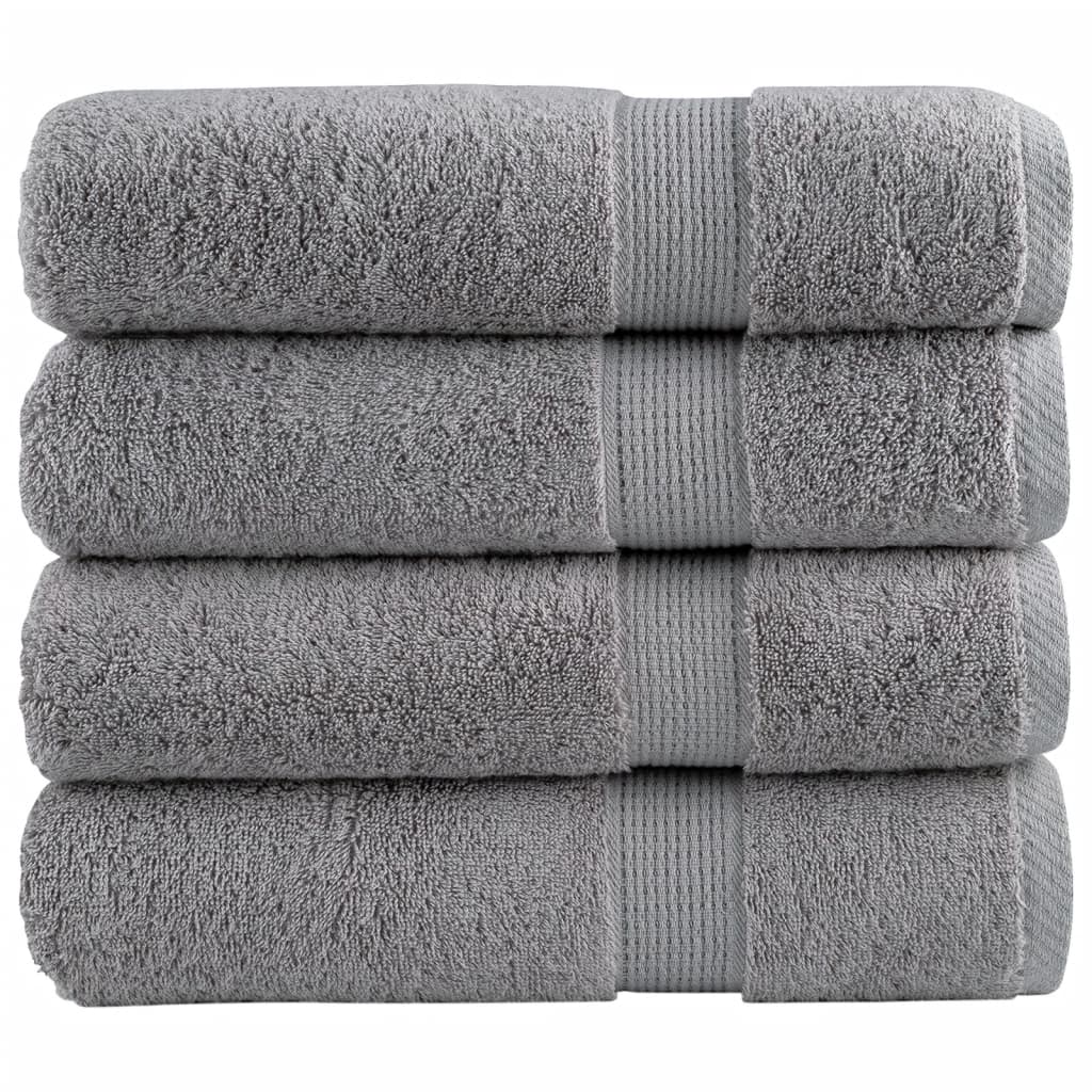 4 db prémium szürke SOLUND fürdőlepedő 100 x 150 cm 600 g/m²