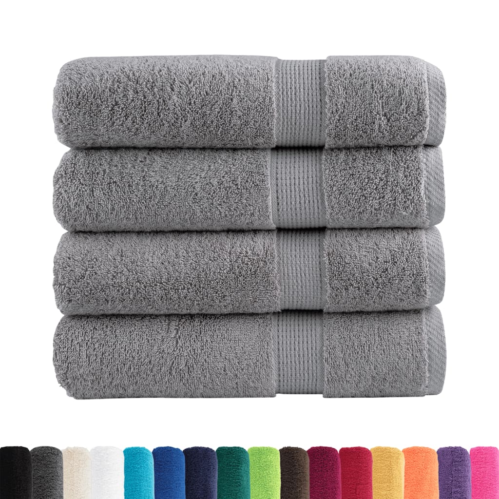 4 db prémium szürke SOLUND fürdőlepedő 100 x 150 cm 600 g/m²