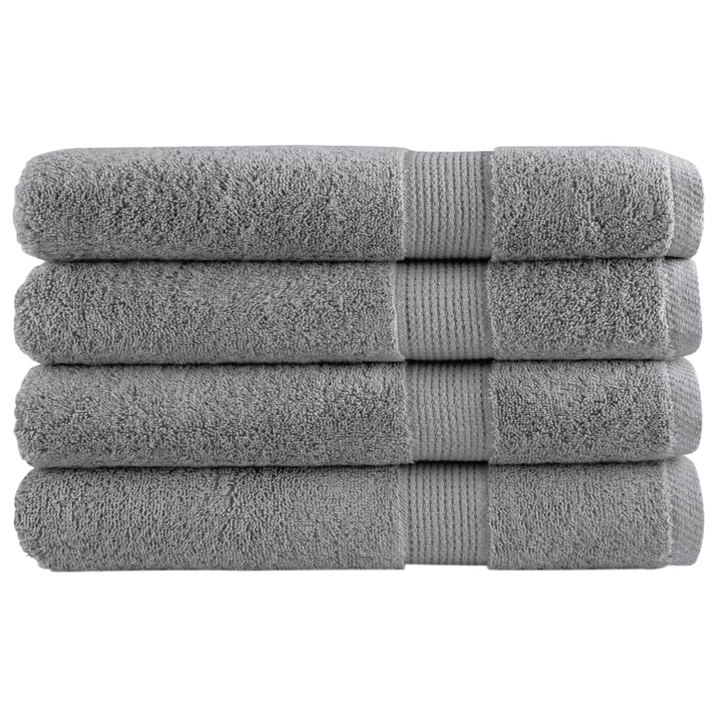 4 db prémium SOLUND törölköző szürke 100 x 200 cm 600 g/m²