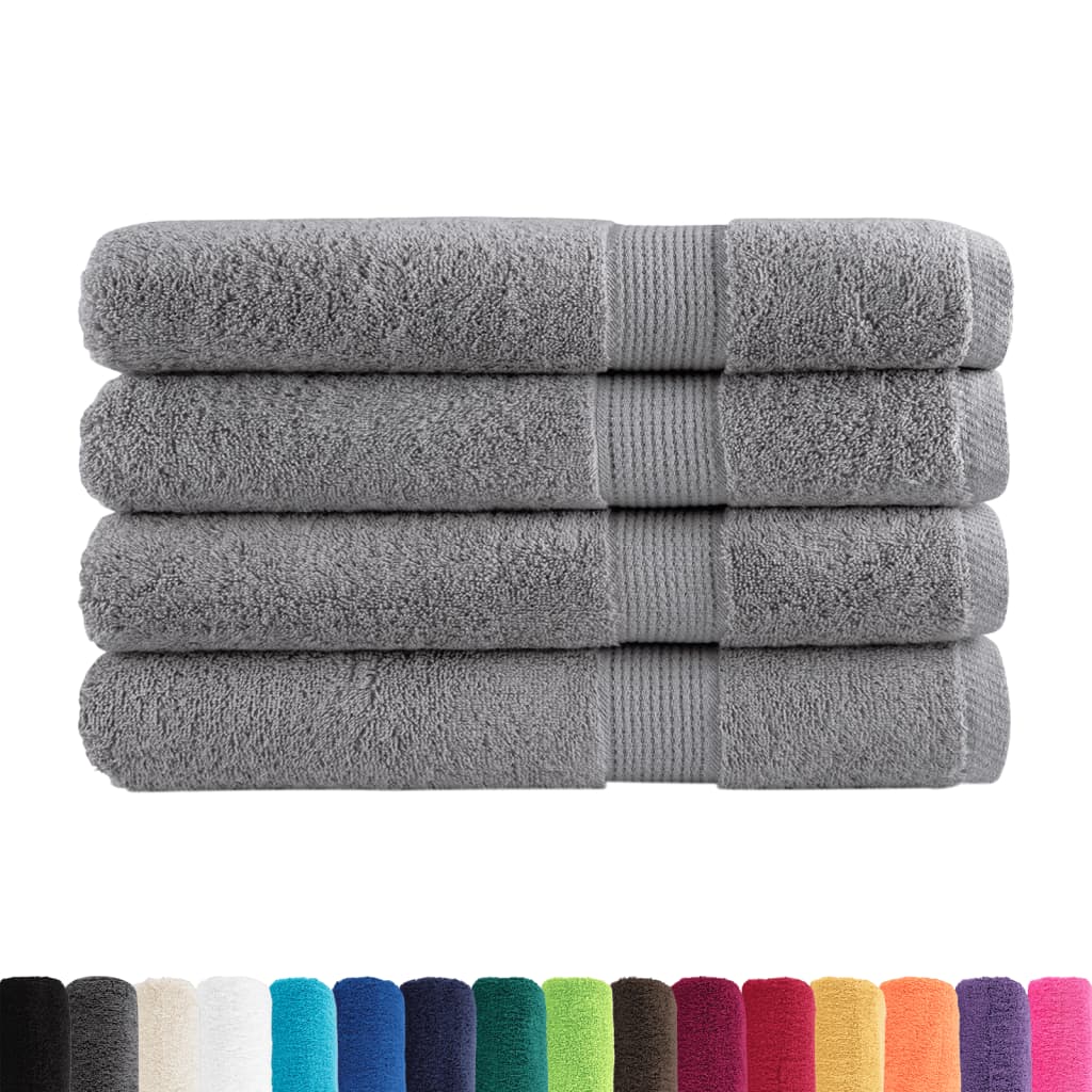 4 db prémium SOLUND törölköző szürke 100 x 200 cm 600 g/m²