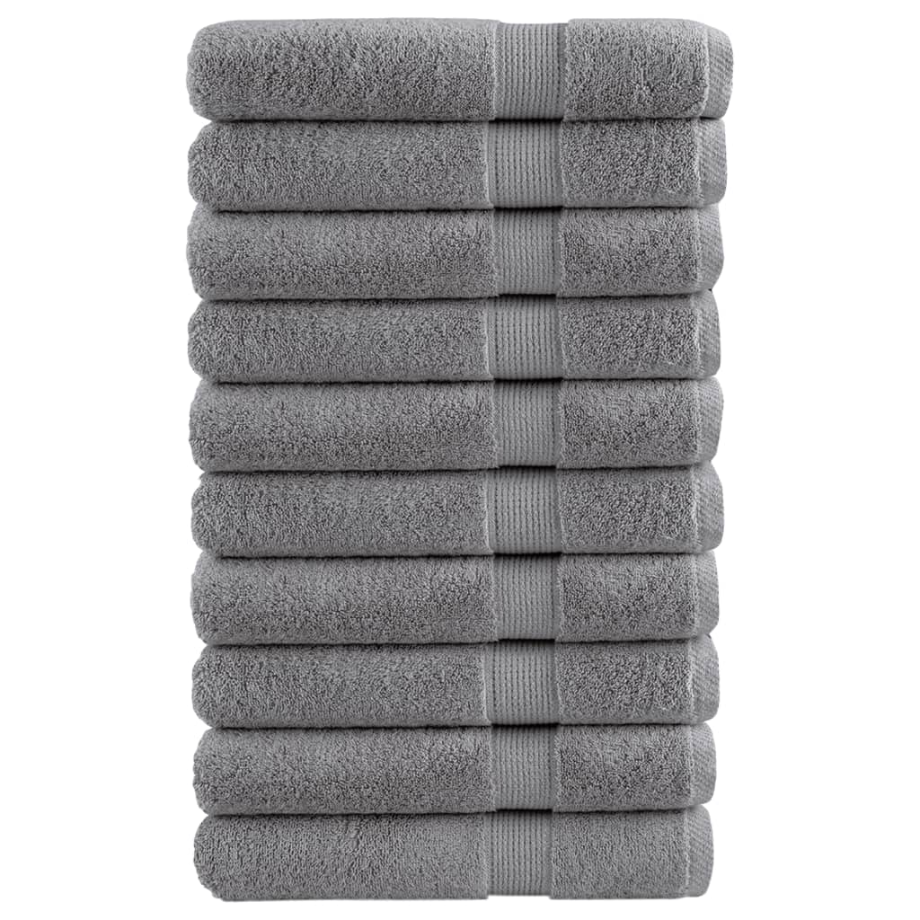 10 db prémium SOLUND törölköző szürke 100 x 200 cm 600 g/m²