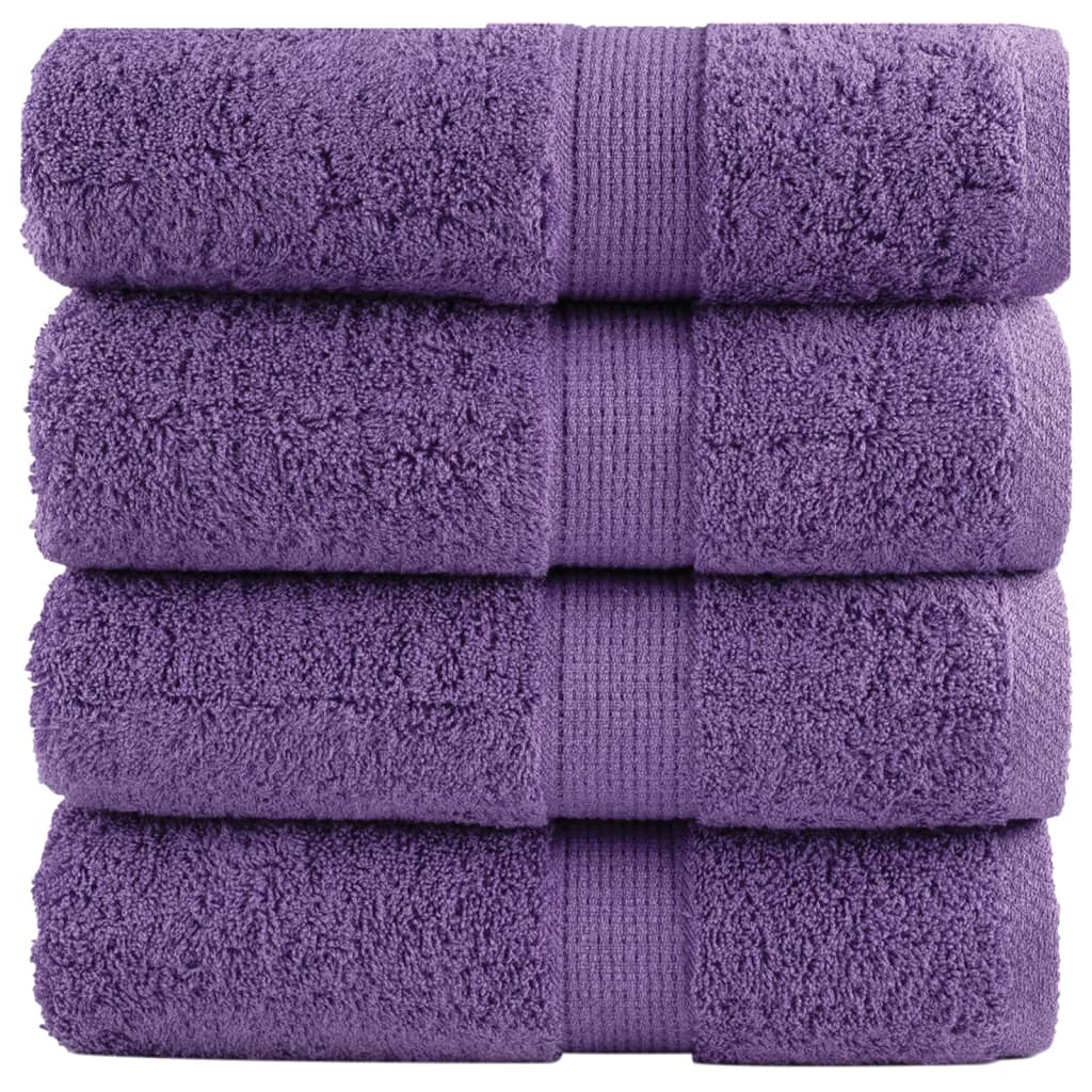 4 db prémium SOLUND mosdótörölköző lila 30 x 30 cm 600 g/m²