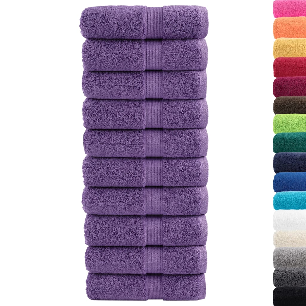 prémium mosdótörölköző SOLUND 10 db lila 30 x 30 cm 600 g/m²