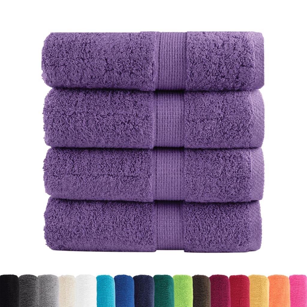 4 db prémium vendégtörölköző SOLUND lila 30 x 50 cm 600 g/m²