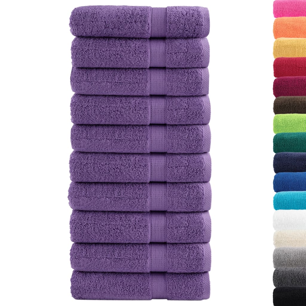 prémium fürdőlepedők SOLUND 10 db lila 70 x 140 cm 600 g/m²