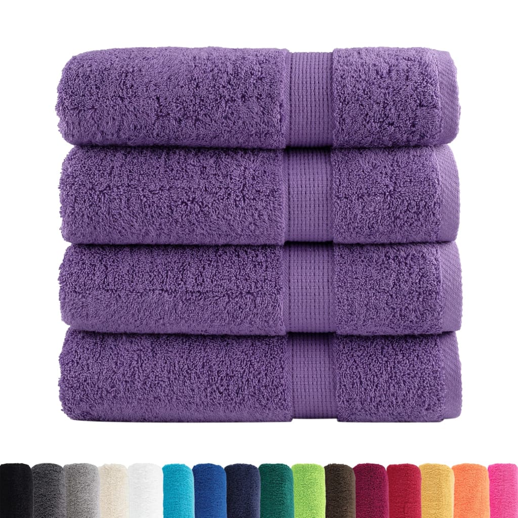 4 db prémium fürdőlepedő SOLUND lila 100 x 150 cm 600 g/m²